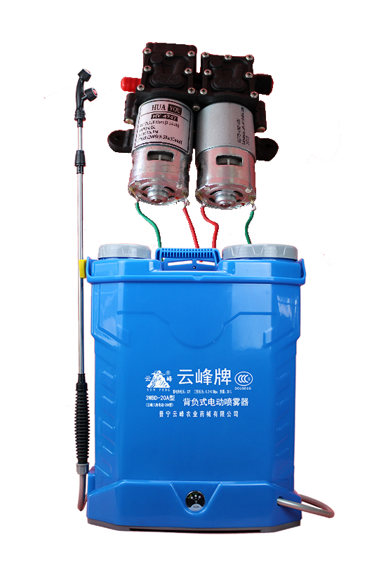 新款双盖电动八角双水泵喷雾器